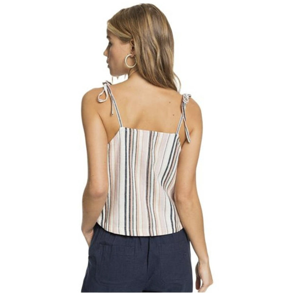 Roxy Live Lovely Button Front Linen Tank Top Size XS - Picture 13 of 14